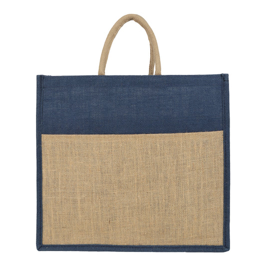 Jute Grocery Shopping Bags for Carry Milk Fruits Vegetable with Reinforced Handles (Pack of 2)