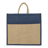 Jute Grocery Shopping Bags for Carry Milk Fruits Vegetable with Reinforced Handles (Pack of 2)