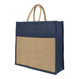 Jute Grocery Shopping Bags for Carry Milk Fruits Vegetable with Reinforced Handles (Pack of 2)
