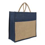 Jute Grocery Shopping Bags for Carry Milk Fruits Vegetable with Reinforced Handles (Pack of 2)