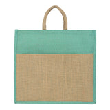 Jute Grocery Shopping Bags for Carry Milk Fruits Vegetable with Reinforced Handles (Pack of 2)