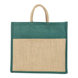 Jute Grocery Shopping Bags for Carry Milk Fruits Vegetable with Reinforced Handles (Pack of 2)