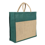 Jute Grocery Shopping Bags for Carry Milk Fruits Vegetable with Reinforced Handles (Pack of 2)