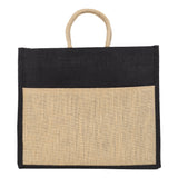 Jute Grocery Shopping Bags for Carry Milk Fruits Vegetable with Reinforced Handles (Pack of 2)