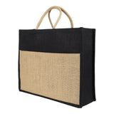 Jute Grocery Shopping Bags for Carry Milk Fruits Vegetable with Reinforced Handles (Pack of 2)