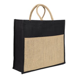 Jute Grocery Shopping Bags for Carry Milk Fruits Vegetable with Reinforced Handles (Pack of 2)