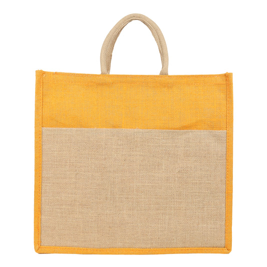 Jute Grocery Shopping Bags for Carry Milk Fruits Vegetable with Reinforced Handles With Zipper (Pack of 2)