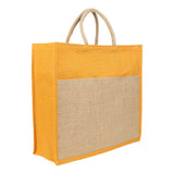 Jute Grocery Shopping Bags for Carry Milk Fruits Vegetable with Reinforced Handles With Zipper (Pack of 2)