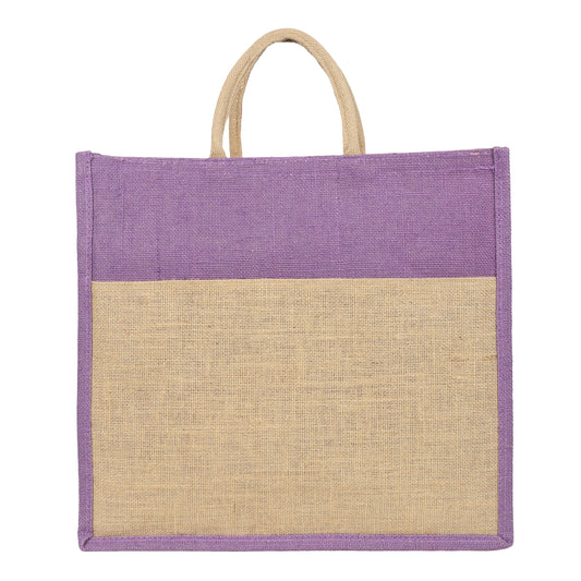 Jute Grocery Shopping Bags for Carry Milk Fruits Vegetable with Reinforced Handles With Zipper (Pack of 2)