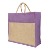 Jute Grocery Shopping Bags for Carry Milk Fruits Vegetable with Reinforced Handles With Zipper (Pack of 2)