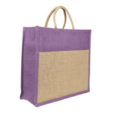 Jute Grocery Shopping Bags for Carry Milk Fruits Vegetable with Reinforced Handles With Zipper (Pack of 2)