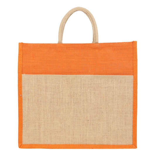 Jute Grocery Shopping Bags for Carry Milk Fruits Vegetable with Reinforced Handles With Zipper (Pack of 2)