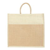 Jute Grocery Shopping Bags for Carry Milk Fruits Vegetable with Reinforced Handles With Zipper (Pack of 2)