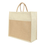 Jute Grocery Shopping Bags for Carry Milk Fruits Vegetable with Reinforced Handles With Zipper (Pack of 2)
