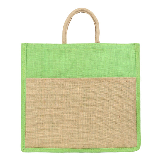 Jute Grocery Shopping Bags for Carry Milk Fruits Vegetable with Reinforced Handles With Zipper (Pack of 2)