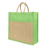 Jute Grocery Shopping Bags for Carry Milk Fruits Vegetable with Reinforced Handles With Zipper (Pack of 2)