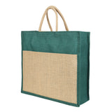 Jute Grocery Shopping Bags for Carry Milk Fruits Vegetable with Reinforced Handles With Zipper (Pack of 2)