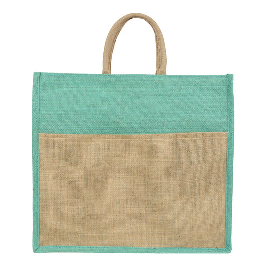 Jute Grocery Shopping Bags for Carry Milk Fruits Vegetable with Reinforced Handles With Zipper (Pack of 2)