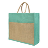 Jute Grocery Shopping Bags for Carry Milk Fruits Vegetable with Reinforced Handles With Zipper (Pack of 2)