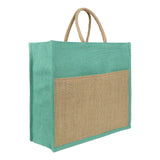 Jute Grocery Shopping Bags for Carry Milk Fruits Vegetable with Reinforced Handles With Zipper (Pack of 2)