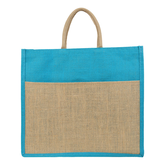 Jute Grocery Shopping Bags for Carry Milk Fruits Vegetable with Reinforced Handles With Zipper (Pack of 2)