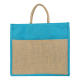 Jute Grocery Shopping Bags for Carry Milk Fruits Vegetable with Reinforced Handles With Zipper (Pack of 2)