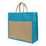 Jute Grocery Shopping Bags for Carry Milk Fruits Vegetable with Reinforced Handles With Zipper (Pack of 2)