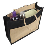 Jute Grocery Shopping Bags for Carry Milk Fruits Vegetable with Reinforced Handles With Zipper (Pack of 2)