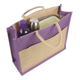 Jute Grocery Shopping Bags for Carry Milk Fruits Vegetable with Reinforced Handles With Zipper (Pack of 2)