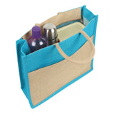 Jute Grocery Shopping Bags for Carry Milk Fruits Vegetable with Reinforced Handles With Zipper (Pack of 2)