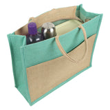 Jute Grocery Shopping Bags for Carry Milk Fruits Vegetable with Reinforced Handles With Zipper (Pack of 2)