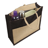 Jute Grocery Shopping Bags for Carry Milk Fruits Vegetable with Reinforced Handles With Zipper (Pack of 1)