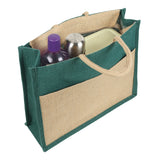 Jute Grocery Shopping Bags for Carry Milk Fruits Vegetable with Reinforced Handles With Zipper (Pack of 2)