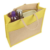 Jute Grocery Shopping Bags for Carry Milk Fruits Vegetable with Reinforced Handles With Zipper (Pack of 2)