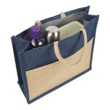 Jute Grocery Shopping Bags for Carry Milk Fruits Vegetable with Reinforced Handles (Pack of 2)