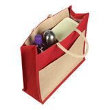 Jute Grocery Shopping Bags fora Carry Milk Fruits Vegetable with Reinforced Handles With Zipper (Pack of 2)