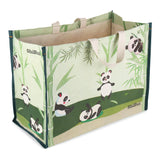 Panda Print Cotton Canvas Grocery Shopping Bags for Carry Milk Fruits Vegetable
