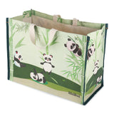 Panda Print Cotton Canvas Grocery Shopping Bags for Carry Milk Fruits Vegetable