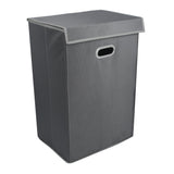 Double R Bags 72 L Foldable Laundry Basket With Lid Bag Hamper for Clothes Cum Collapsible Kids Room Toy Storage Organizer for Kids Room Large (Black) (Grey) - Double R Bags