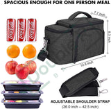 Insulated Lunch Bag Lightweight and Reusable Lunch Box Cover - Black