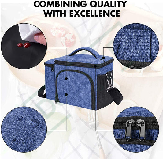 Insulated Lunch Bag Lightweight and Reusable Lunch Box Cover - Blue