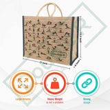 Double R Bags Big Heavy Duty Eco Reusable Jute Yoga Shopping Bag ( Pack of 3)