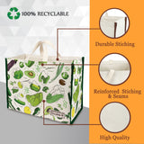 Cotton Canvas Grocery Shopping Bags for Carry Milk Fruits Vegetable with Reinforced Handles Pack of 3