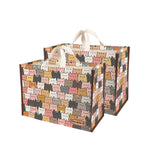 Cotton Canvas Grocery Shopping Bags for Carry Milk Fruits Vegetable with Reinforced Handles Pack of 3