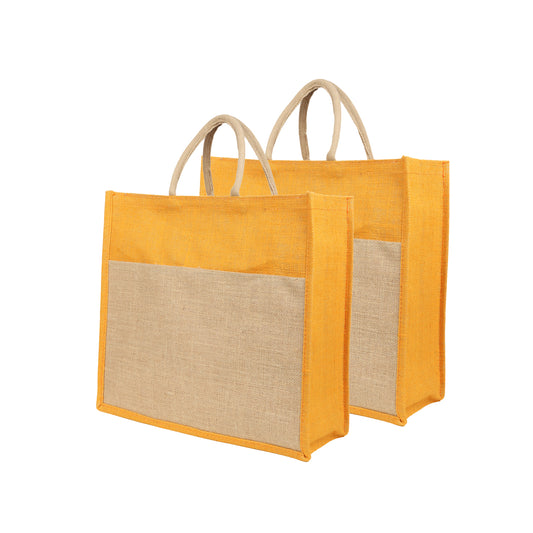 Jute Grocery Shopping Bags for Carry Milk Fruits Vegetable with Reinforced Handles With Zipper (Pack of 2)