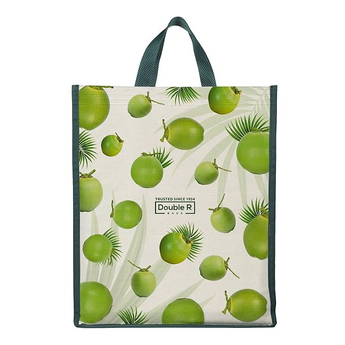 DOUBLE R BAGS Big Eco Cotton Canvas Shopping Bags For Carry Milk Grocery Fruits Vegetable With Reinforced Handles Jhola Bag - Kitchen Essential