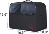 Sewing Machine Cloth Cover with Top Handle and Pockets - Heavy Duty Dust Cover for Most Standard Silai Singer Usha Jack Juki Brother Machines - Stitching Tailoring Silai Machine - Black