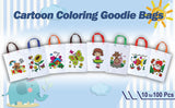 Kids DIY Birthday Party & Goodie Bag - Pack of 20 Reusable Non-Woven Return Gift Bags with Handle (White & Red)