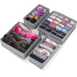 Dresser Drawer Underwear Organizer Grey Pack Of 4