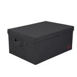 Capacity Foldable Storage Bin Box with Lid Cover (Medium Black)